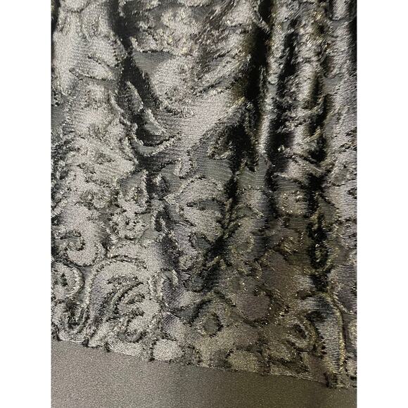 Badgley Mischka Formal Long Sleeve Dress Velvet Burnout Mock Neck Cocktail Sz8 - Picture 4 of 15